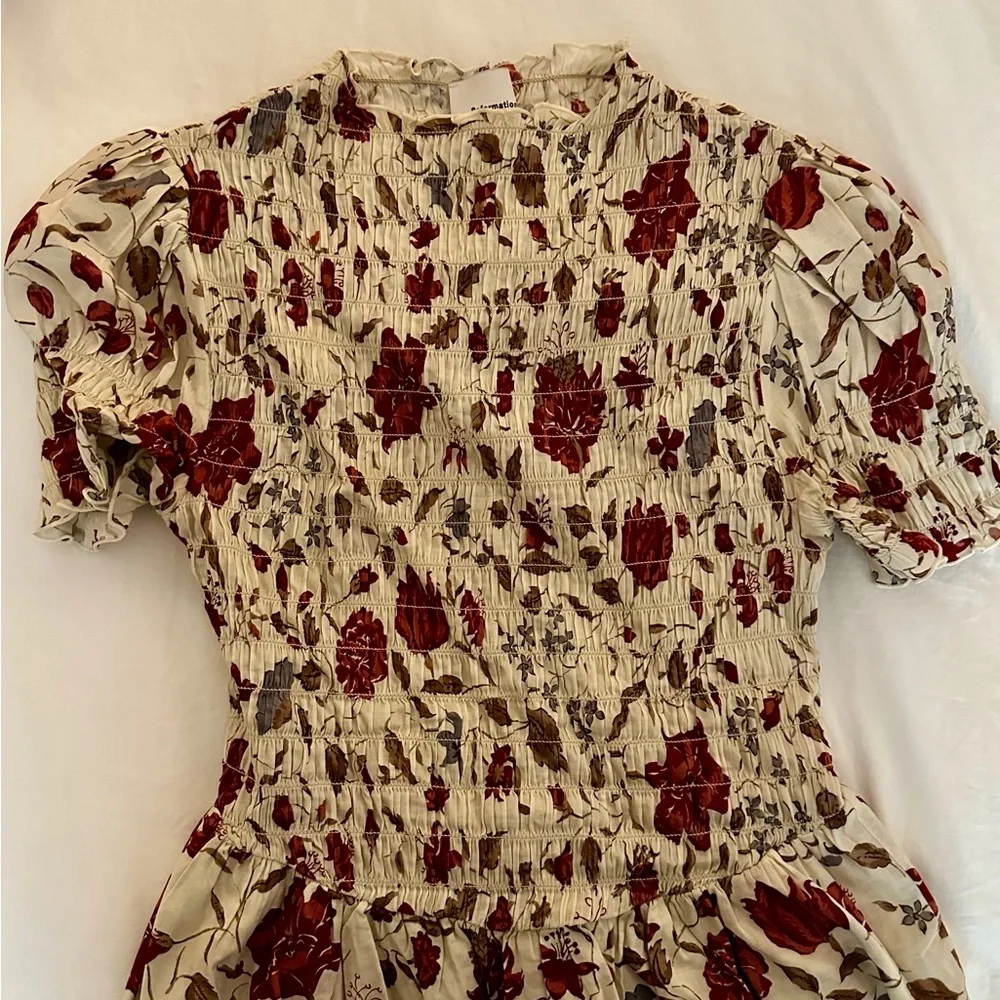 Reformation Cream and Red Floral Blouse - Picture 4 of 7